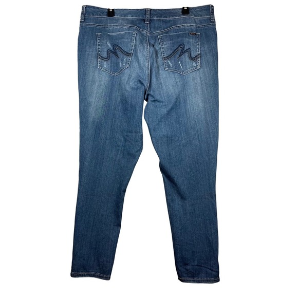 Melissa McCartney Seven Mid Rise Patchwork Skinny Ankle Jeans, Plus Size 16W - Picture 2 of 11